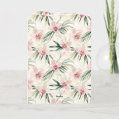 Pink Blush Stripes Orchid Sea Turtle Birthday Kaart (Achterkant)