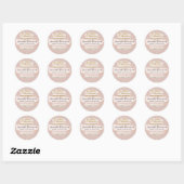Pink Blush thuis bakkerij trouwtaart maker Ronde Sticker (Vel)