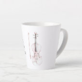 Pink Blush Violin Latte Mok (Rechterhoek)