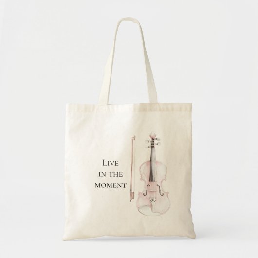 Pink Blush Violin Tote Bag (Voorkant)