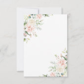 Pink Blush Waterverf Foto Floral Weddenschap Save The Date (Achterkant)