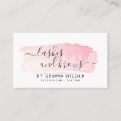 Pink Blush Waterverf Lash & Brow Services Visitekaartje (Voorkant)