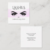 Pink Blush Waterverf Make-up Artist wimpers Vierkante Visitekaartje (Voorkant / Achterkant)