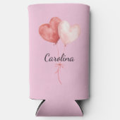 Pink Blush White Hearts Seltzer Blikjeskoeler (Voorkant)