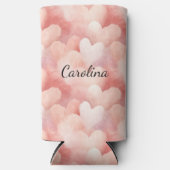 Pink Blush White Hearts Seltzer Blikjeskoeler (Voorkant)