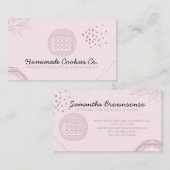 Pink Blush zelfgemaakte hartkoekjes Visitekaartje (Voorkant / Achterkant)