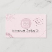 Pink Blush zelfgemaakte hartkoekjes Visitekaartje (Voorkant)