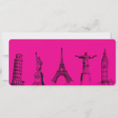 Pink Boarding Pass-Vrijgezellenfeest Kaart (Achterkant)
