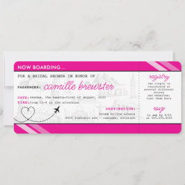 Pink Boarding Pass-Vrijgezellenfeest Kaart