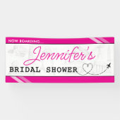 Pink Boarding Pass-Vrijgezellenfeest Spandoek (Horizontaal)