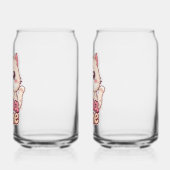 Pink Boba Tea and Cat Illustration Blikvorm Glas (Links)