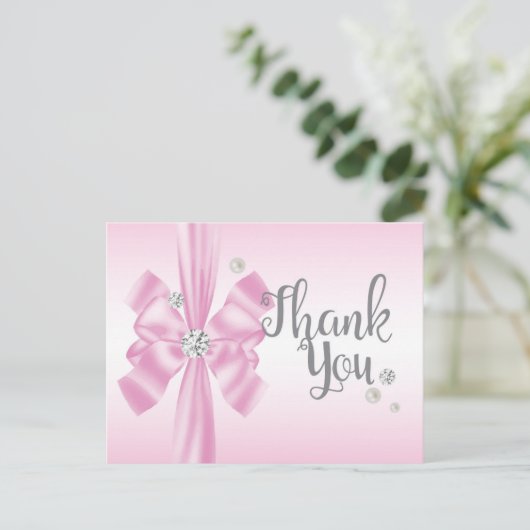 PINK-boegelegant bedankt Briefkaart (Staand voorkant)