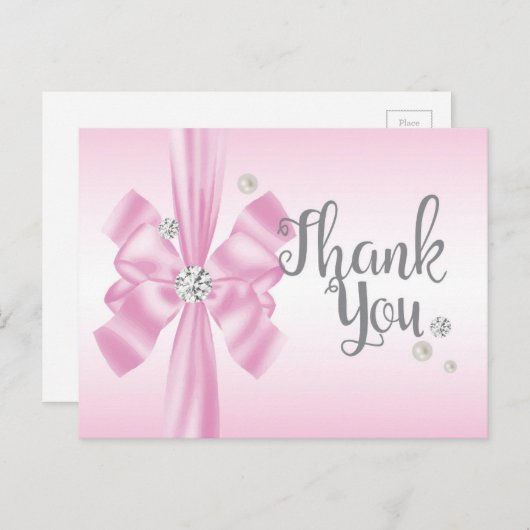 PINK-boegelegant bedankt Briefkaart (Voorkant / Achterkant)