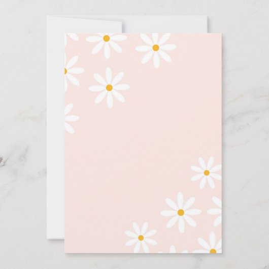 Pink Boho Arch Daisy Fourever Wild Verjaardag Kaart (Achterkant)