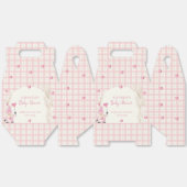 Pink Boho Arch Gingham Sweetheart Baby shower Bedankdoosjes (Ongevouwen)