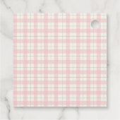 Pink Boho Arch Gingham Sweetheart Baby shower Bedankjes Labels (Achterkant)
