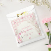 Pink Boho Arch Gingham Sweetheart Baby shower Bedankzakje (Gezegeld)