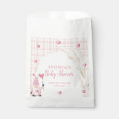 Pink Boho Arch Gingham Sweetheart Baby shower Bedankzakje (Voorkant)