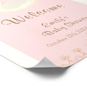 Pink Boho Arch Princess Swan Baby shower Welkom Poster (Hoek)