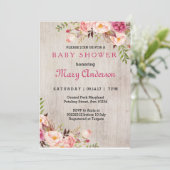 Pink Boho Baby shower Uitnodiging (Staand voorkant)