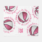 Pink Boho Basketbalveld is mijn gelukkige plek Fleece Deken (Voorkant (Horizontaal))