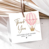 Pink Boho Bear Baby Shower  Bedankjes Labels