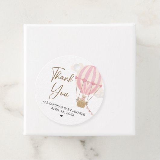 Pink Boho Bear Baby Shower  Bedankjes Labels (In situ)