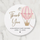 Pink Boho Bear Baby Shower  Bedankjes Labels (Voorkant)