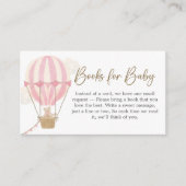 Pink Boho Bear Baby Shower Books for Baby Informatiekaartje (Voorkant)