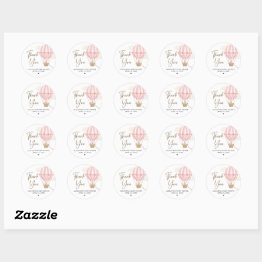 Pink Boho Bear Baby Shower  Ronde Sticker (Vel)