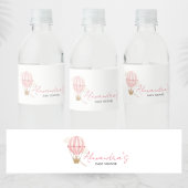Pink Boho Bear Baby Shower  Waterfles Etiket