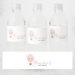 Pink Boho Bear Baby Shower  Waterfles Etiket