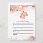 Pink Boho Beer Baby shower Game Advies voor mama Kaart (Voorkant / Achterkant)