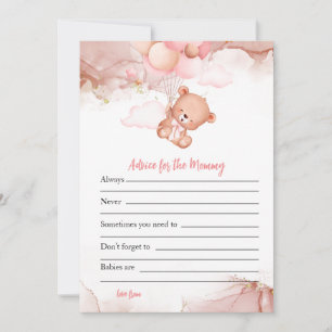 Pink Boho Beer Baby shower Game Advies voor mama Kaart