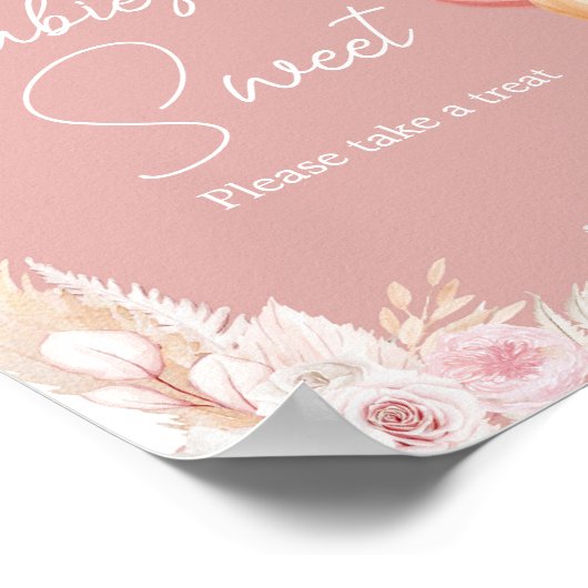 Pink Boho Beer Balloon Baby's zijn zoet Poster (Hoek)