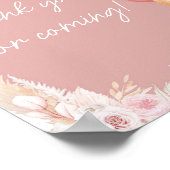 Pink Boho Beer Balloon Bedankt voor uw komst Poster (Hoek)