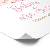 Pink Boho Bunny Baby shower Baby's zijn zoet Poster (Hoek)