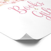 Pink Boho Bunny Baby shower boeken en geschenken Poster (Hoek)