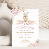 Pink Boho Bunny Baby shower Kaart