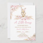 Pink Boho Bunny Baby shower Kaart (Voorkant)