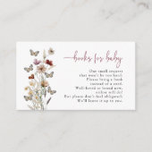 Pink Boho Butterfly Boeken voor Baby Informatiekaartje (Voorkant)