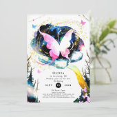 Pink Boho Butterfly Verjaardag Kaart (Staand voorkant)