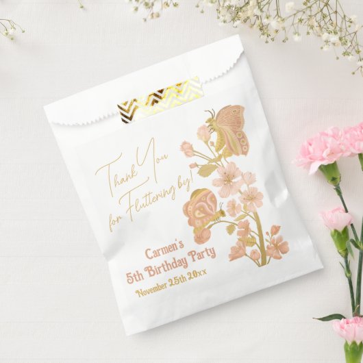 Pink Boho Butterfly Verjaardagsfeestje Dank u Bedankzakje (Gezegeld)