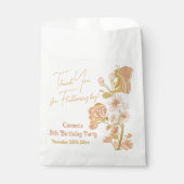 Pink Boho Butterfly Verjaardagsfeestje Dank u Bedankzakje (Voorkant)