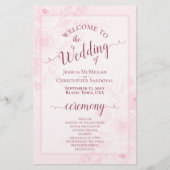 Pink Boho Chic Peonies Budget Wedding Program (Voorkant)