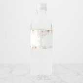 Pink Boho Clothesline Baby shower Waterfles Etiket (Achterkant)