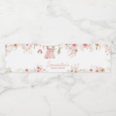 Pink Boho Clothesline Baby shower Waterfles Etiket (Enkel label)