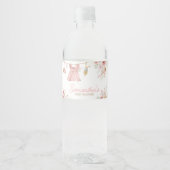 Pink Boho Clothesline Baby shower Waterfles Etiket (Voorkant)