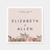 Pink Boho Cottcore Floral Enchanted Wedding Servet (Voorkant)