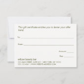 Pink Boho Country Floral Gift Certificate Dank je Bedankkaart (Achterkant)